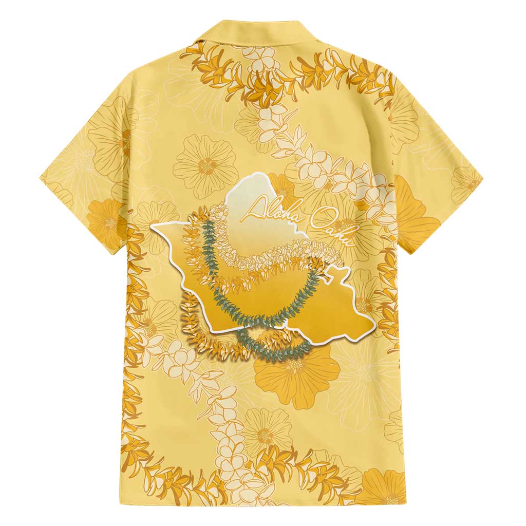 Hawaii Oahu Island Flowers Lei Family Matching Summer Maxi Dress and Hawaiian Shirt Yellow Ilima Mix Plumeria LT7 - Polynesian Pride