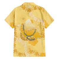Hawaii Oahu Island Flowers Lei Family Matching Tank Maxi Dress and Hawaiian Shirt Yellow Ilima Mix Plumeria LT7 - Polynesian Pride