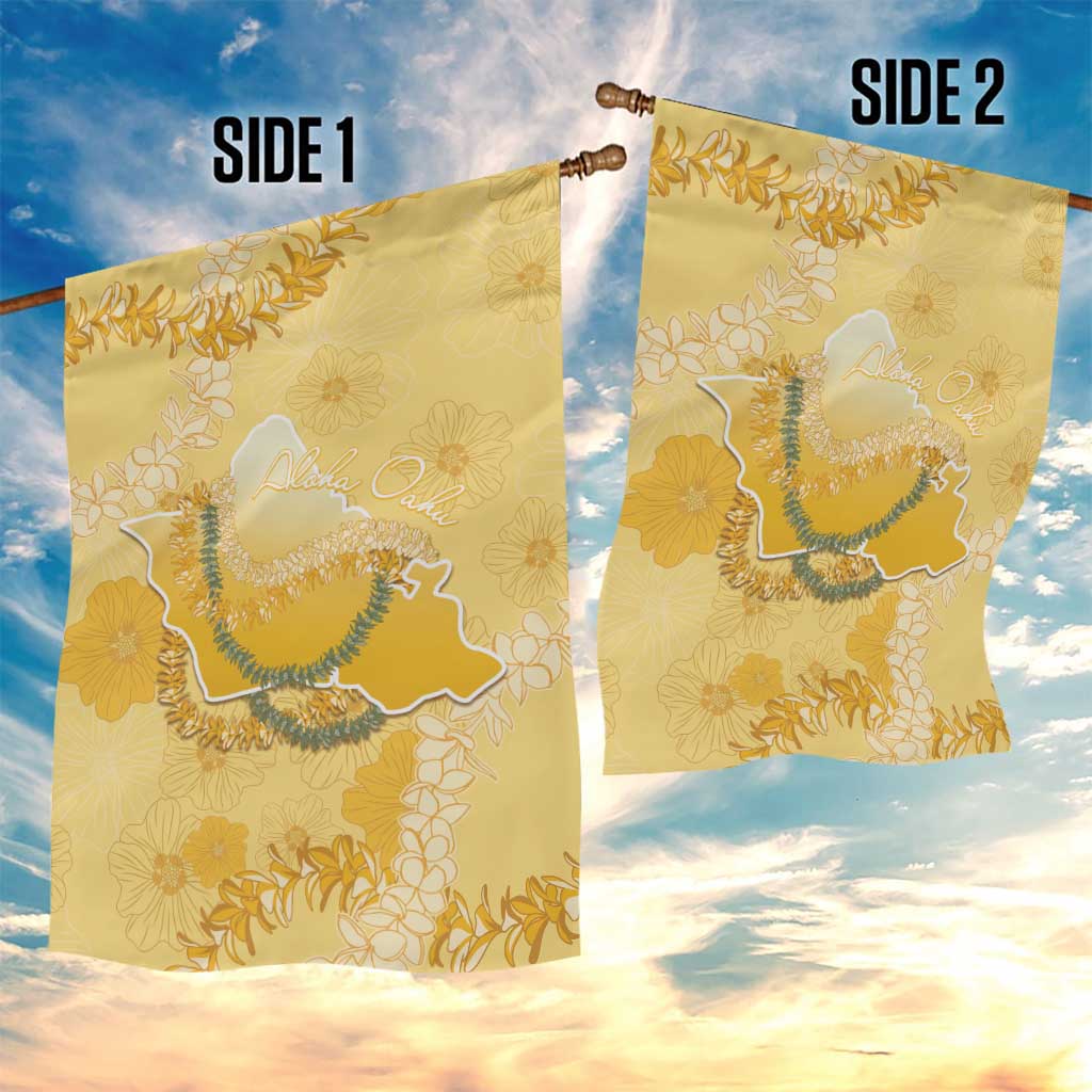Hawaii Oahu Island Flowers Lei Garden Flag Yellow Ilima Mix Plumeria