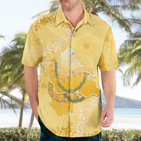 Hawaii Oahu Island Flowers Lei Hawaiian Shirt Yellow Ilima Mix Plumeria