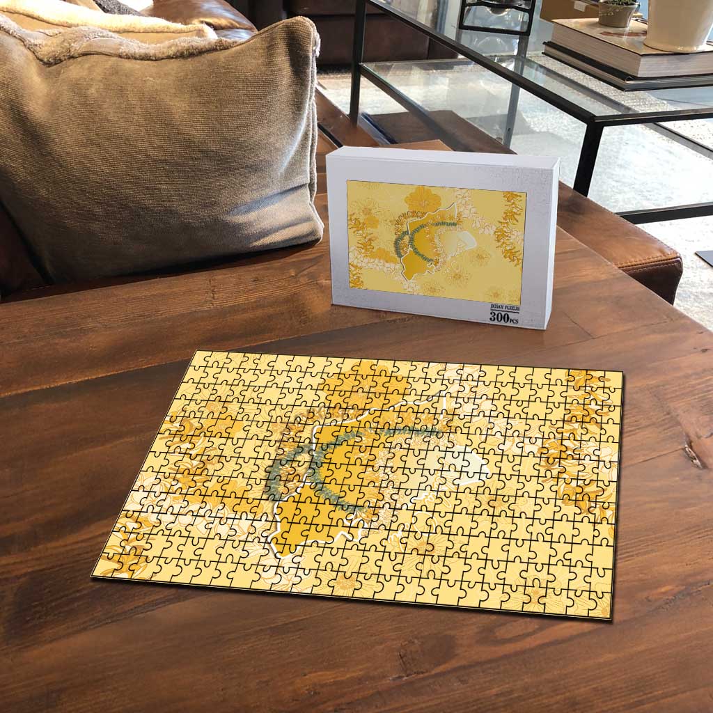 Hawaii Oahu Island Flowers Lei Puzzle Yellow Ilima Mix Plumeria