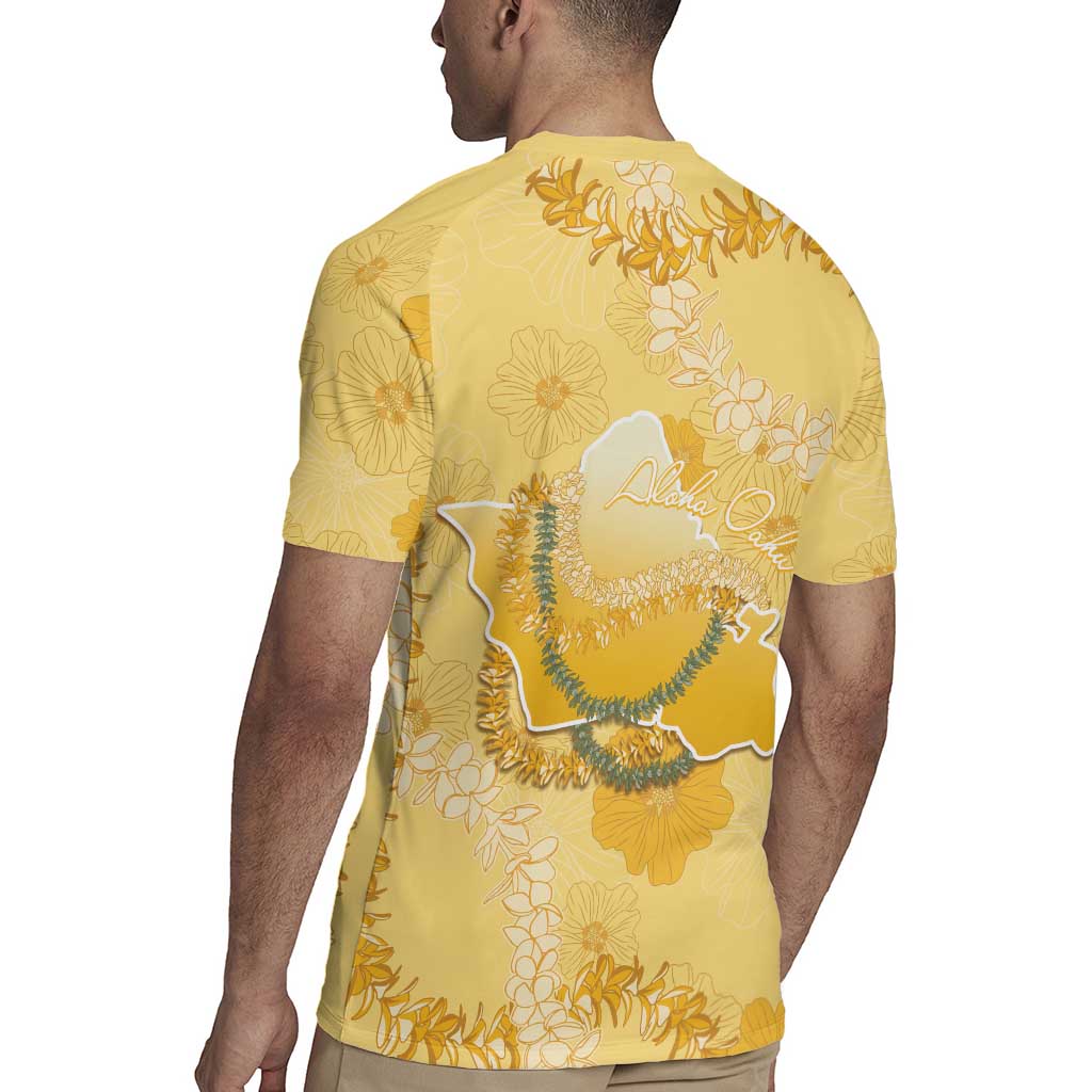 Hawaii Oahu Island Flowers Lei Rugby Jersey Yellow Ilima Mix Plumeria