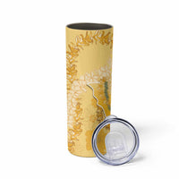 Hawaii Oahu Island Flowers Lei Skinny Tumbler Yellow Ilima Mix Plumeria LT7 - Polynesian Pride