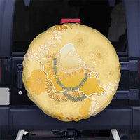 Hawaii Oahu Island Flowers Lei Spare Tire Cover Yellow Ilima Mix Plumeria