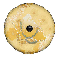Hawaii Oahu Island Flowers Lei Spare Tire Cover Yellow Ilima Mix Plumeria