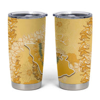 Hawaii Oahu Island Flowers Lei Tumbler Cup Yellow Ilima Mix Plumeria