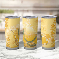 Hawaii Oahu Island Flowers Lei Tumbler Cup Yellow Ilima Mix Plumeria