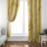 Hawaii Oahu Island Flowers Lei Window Curtain Yellow Ilima Mix Plumeria