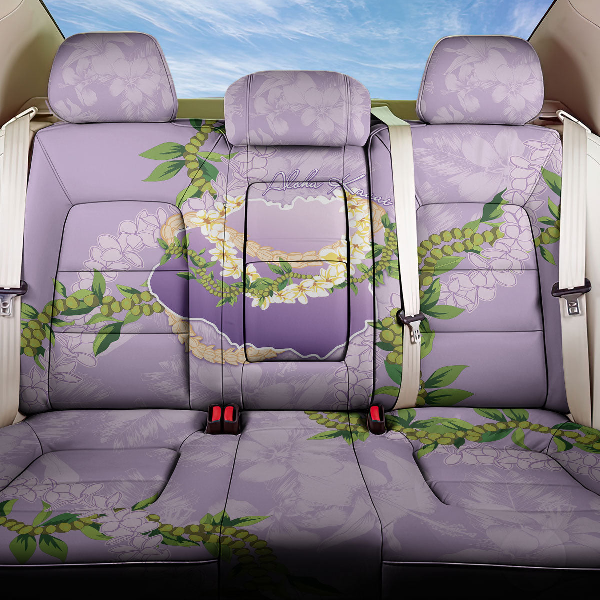 Hawaii Kauai Island Flowers Lei Back Car Seat Cover Mokihana Lei