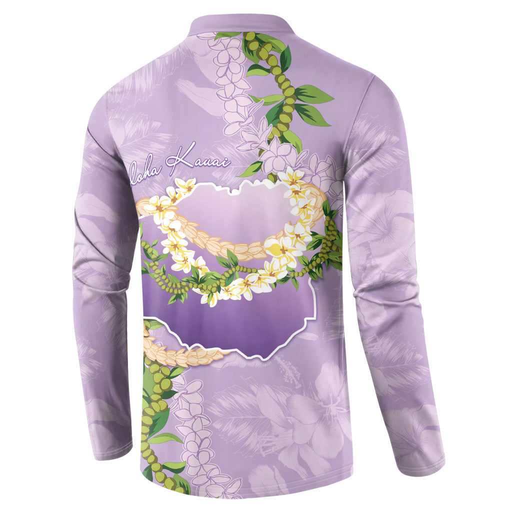 Hawaii Kauai Island Flowers Lei Button Sweatshirt Mokihana Lei