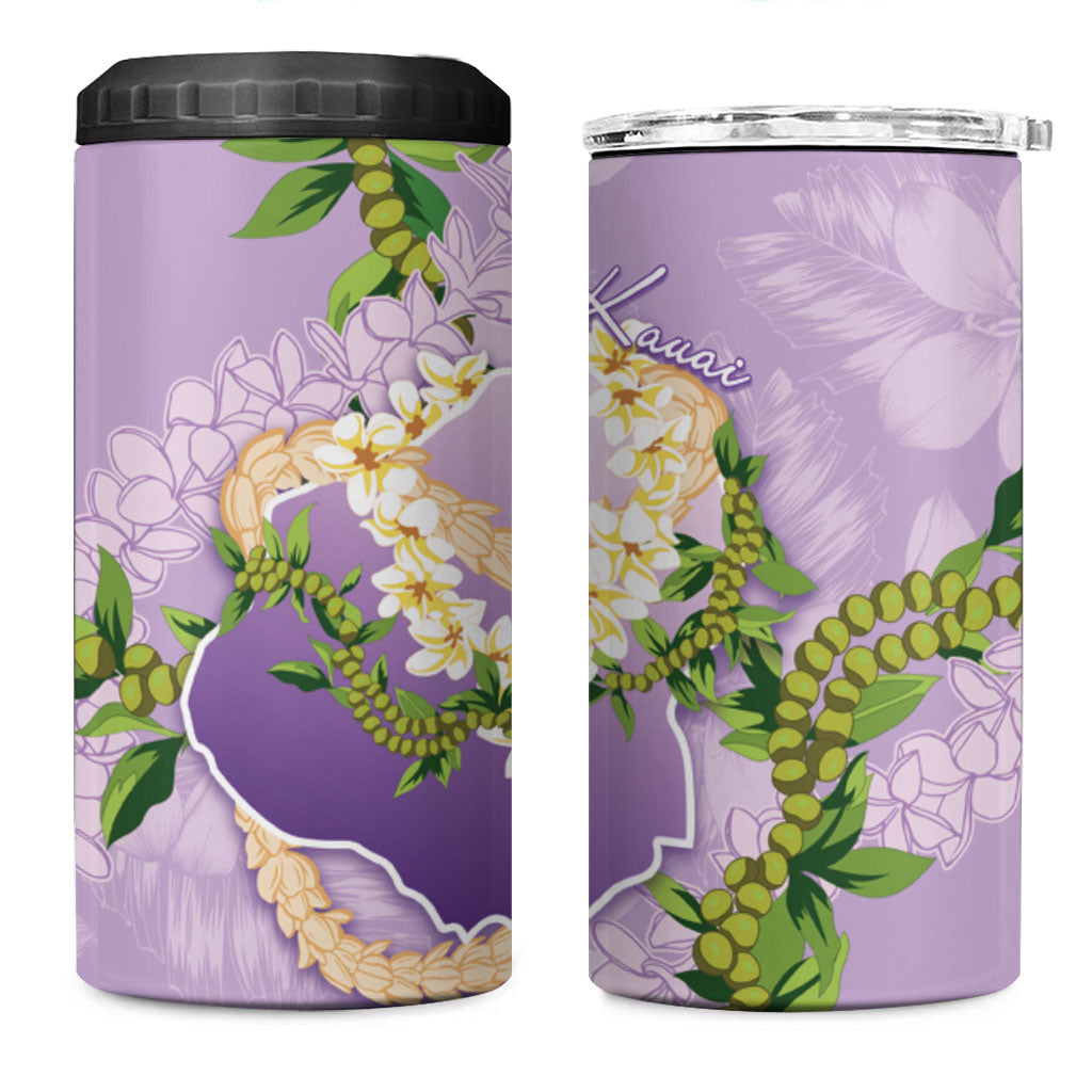 Hawaii Kauai Island Flowers Lei 4 in 1 Can Cooler Tumbler Mokihana Lei