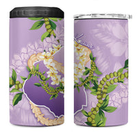 Hawaii Kauai Island Flowers Lei 4 in 1 Can Cooler Tumbler Mokihana Lei