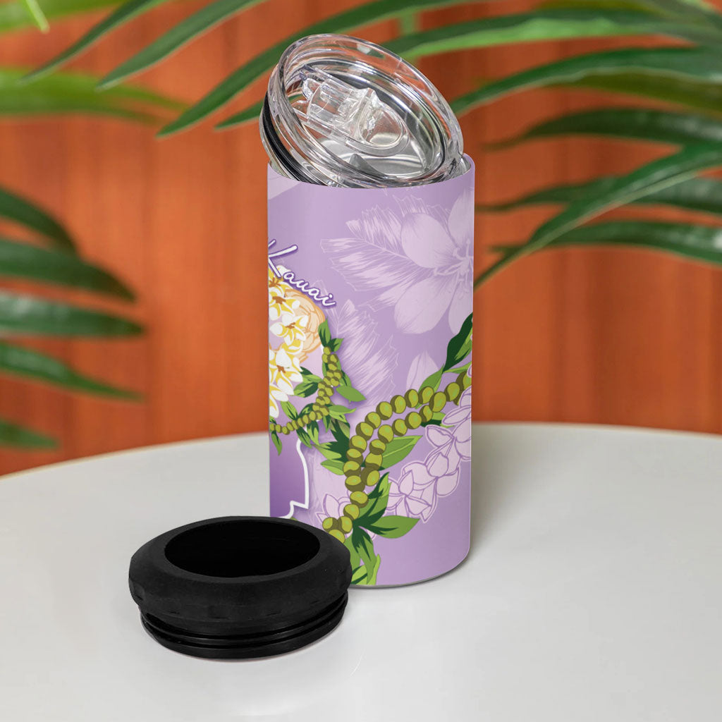 Hawaii Kauai Island Flowers Lei 4 in 1 Can Cooler Tumbler Mokihana Lei