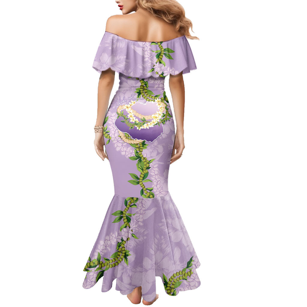 Hawaii Kauai Island Flowers Lei Family Matching Mermaid Dress and Hawaiian Shirt Mokihana Lei LT7 - Polynesian Pride