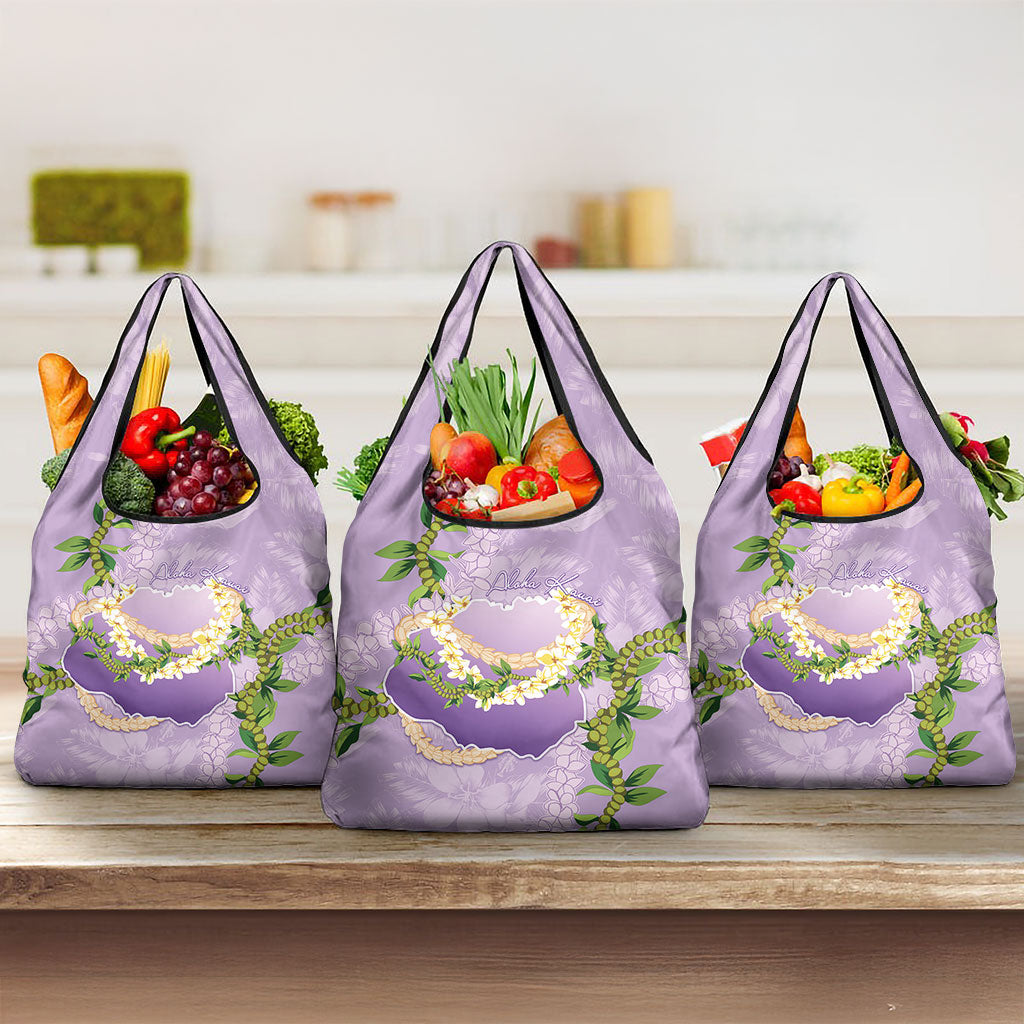 Hawaii Kauai Island Flowers Lei Grocery Bag Mokihana Lei