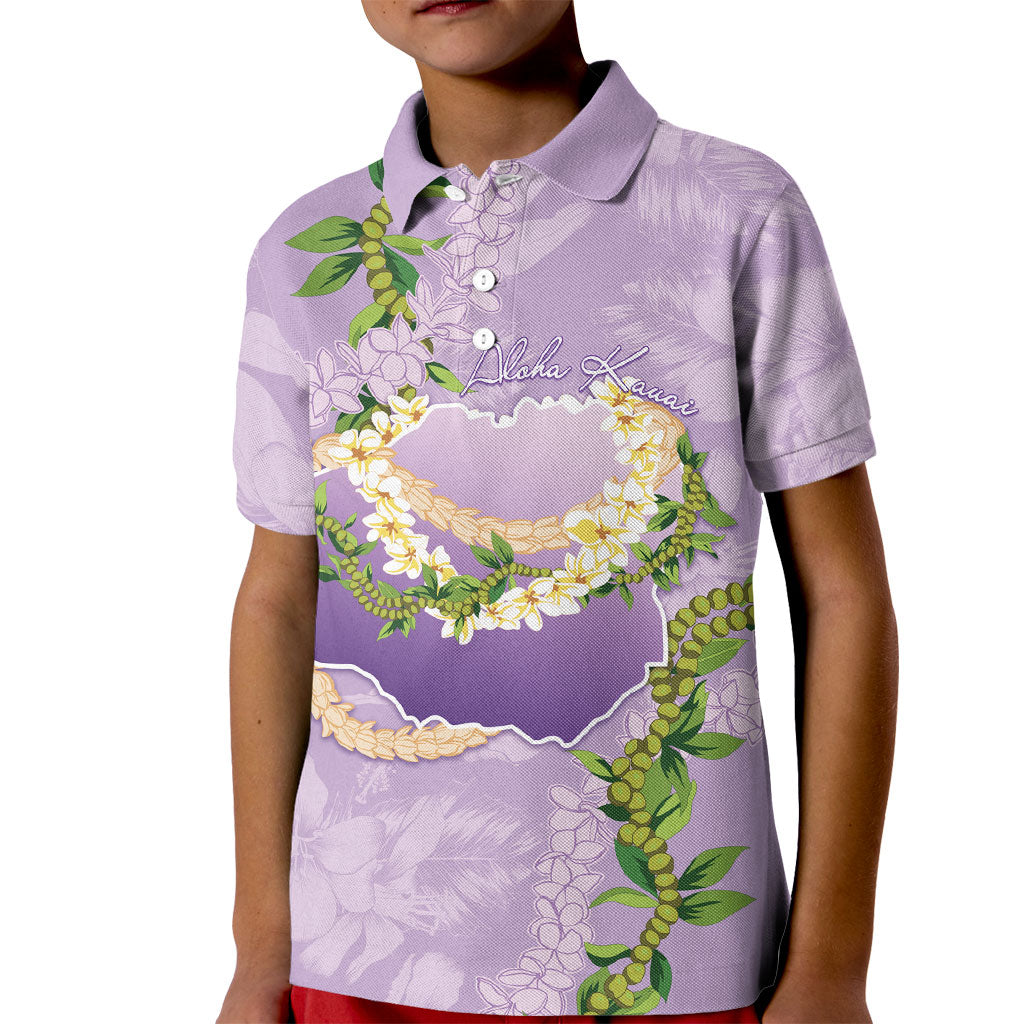 Hawaii Kauai Island Flowers Lei Kid Polo Shirt Mokihana Lei