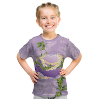 Hawaii Kauai Island Flowers Lei Kid T Shirt Mokihana Lei