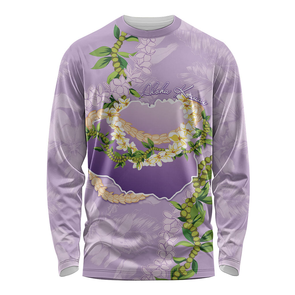 Hawaii Kauai Island Flowers Lei Long Sleeve Shirt Mokihana Lei