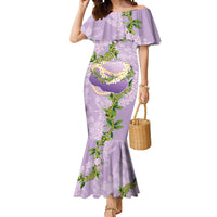 Hawaii Kauai Island Flowers Lei Mermaid Dress Mokihana Lei