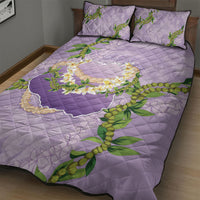 Hawaii Kauai Island Flowers Lei Quilt Bed Set Mokihana Lei