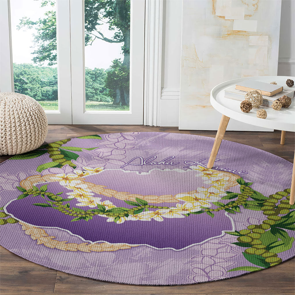 Hawaii Kauai Island Flowers Lei Round Carpet Mokihana Lei