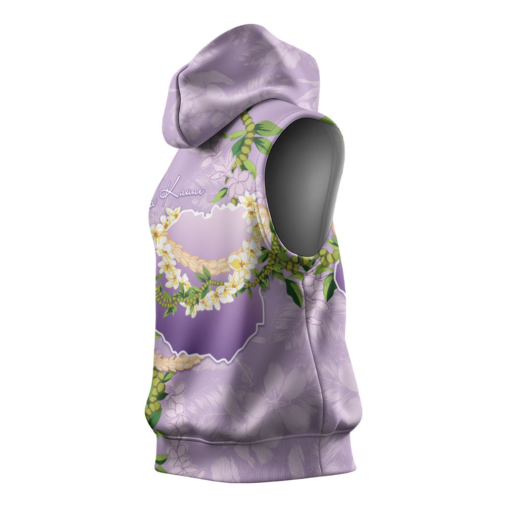 Hawaii Kauai Island Flowers Lei Sleeveless Hoodie Mokihana Lei