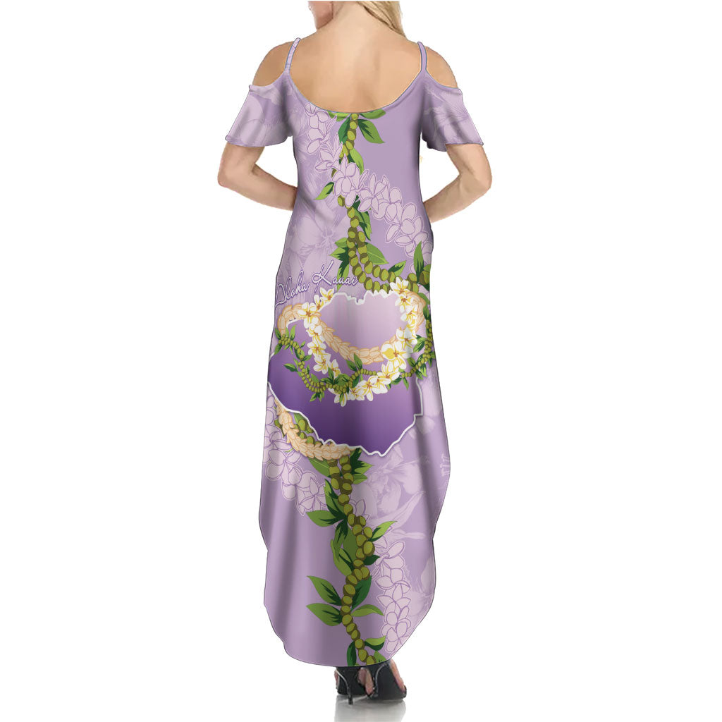 Hawaii Kauai Island Flowers Lei Summer Maxi Dress Mokihana Lei