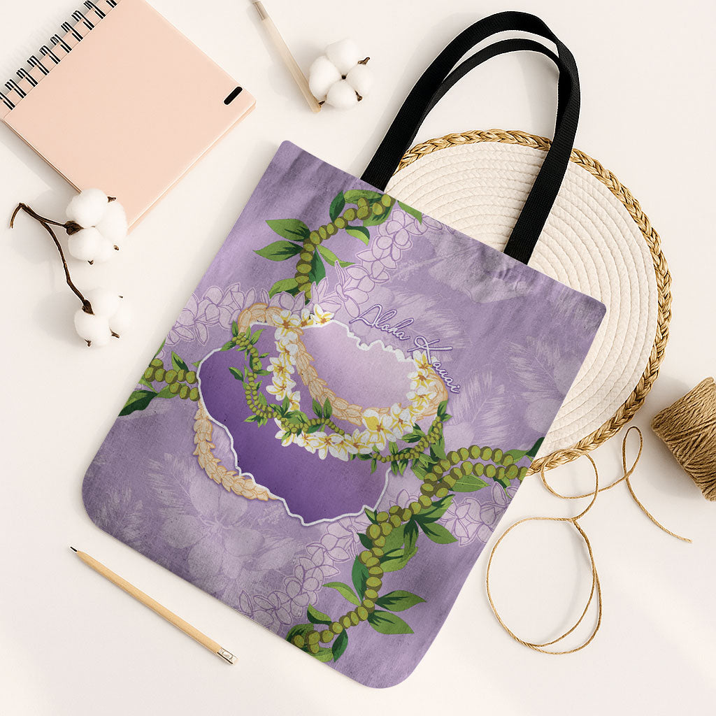 Hawaii Kauai Island Flowers Lei Tote Bag Mokihana Lei