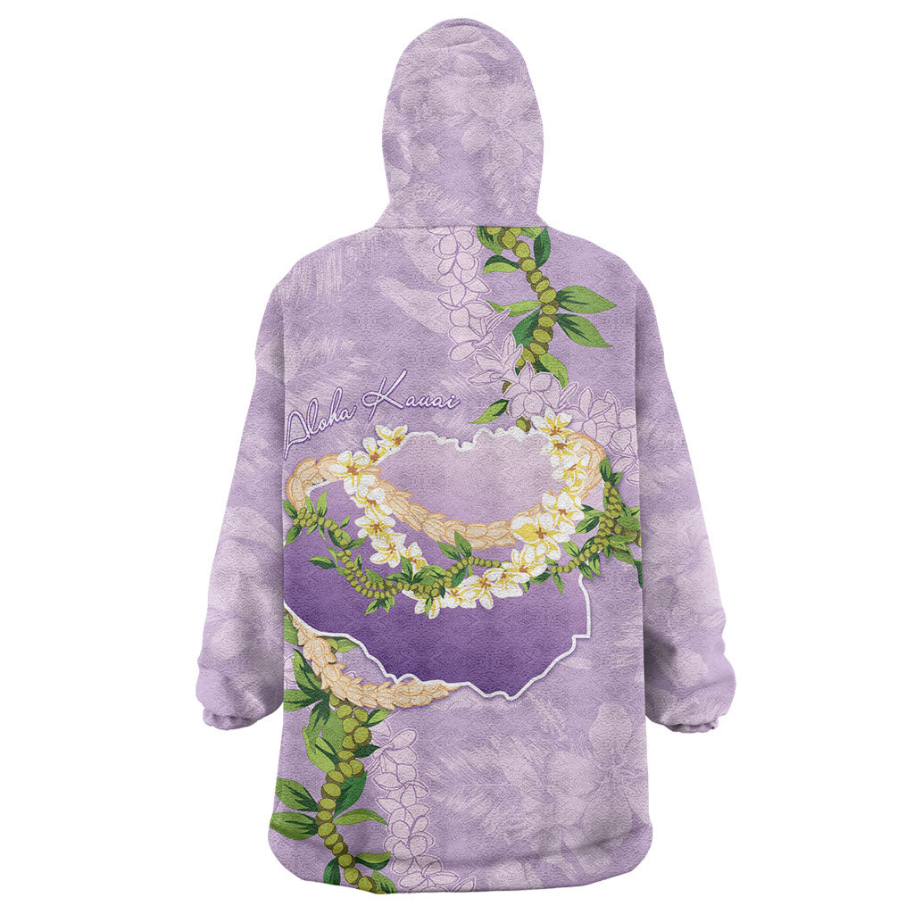Hawaii Kauai Island Flowers Lei Wearable Blanket Hoodie Mokihana Lei