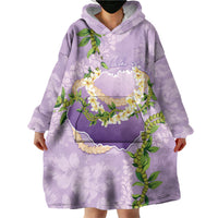 Hawaii Kauai Island Flowers Lei Wearable Blanket Hoodie Mokihana Lei