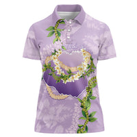 Hawaii Kauai Island Flowers Lei Women Polo Shirt Mokihana Lei