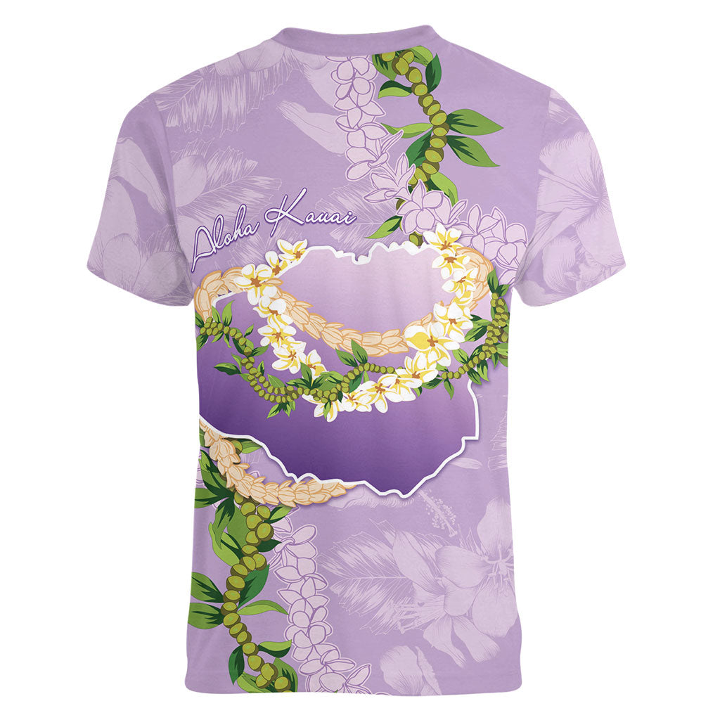 Hawaii Kauai Island Flowers Lei Women V-Neck T-Shirt Mokihana Lei LT7 - Polynesian Pride
