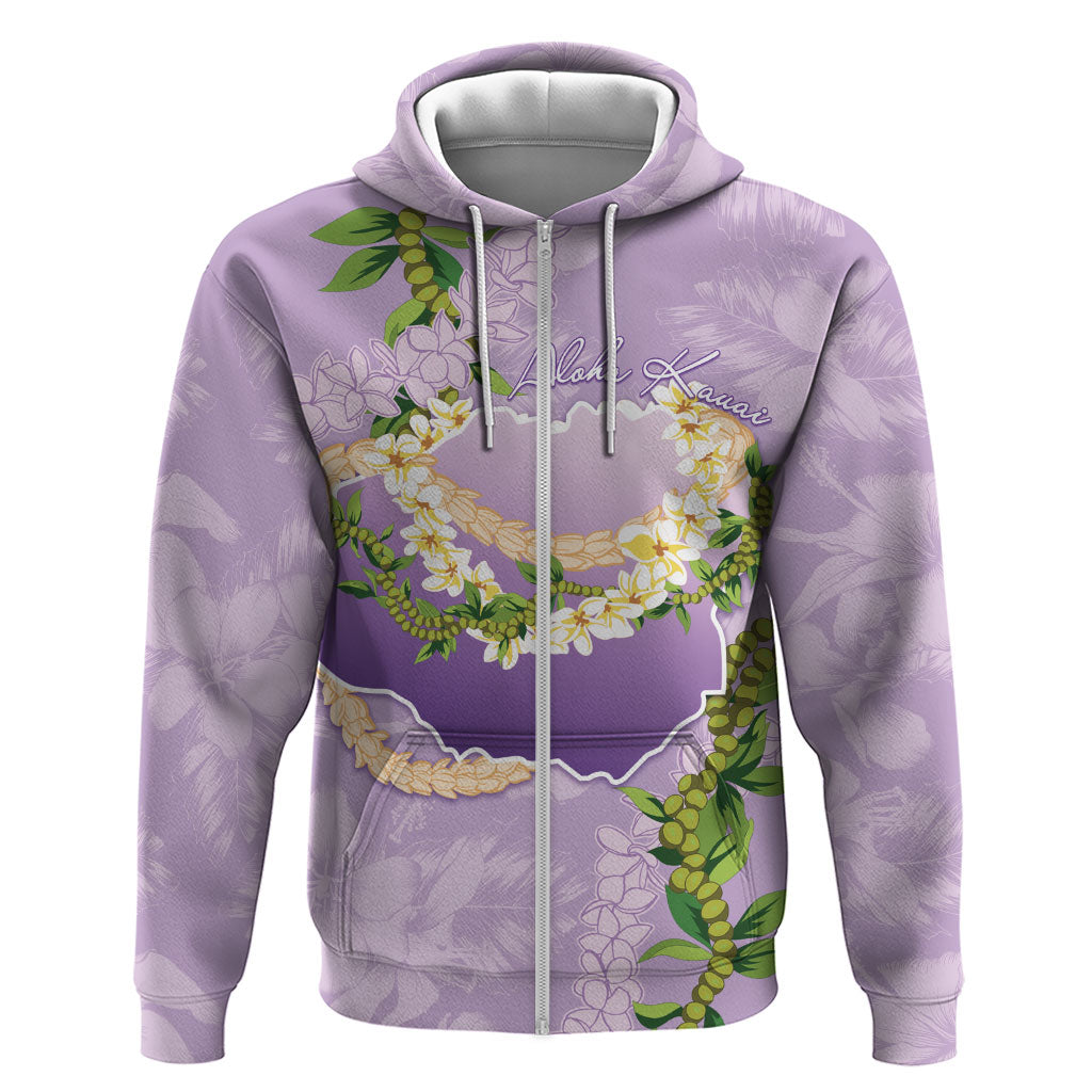 Hawaii Kauai Island Flowers Lei Zip Hoodie Mokihana Lei