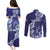 Fiji Queen Victoria School Personalised Couples Matching Puletasi and Long Sleeve Button Shirt Masi Tapa Torn Style