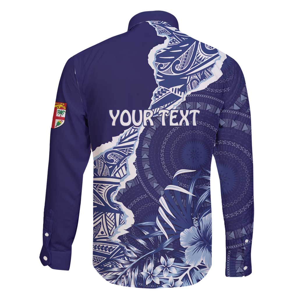 Fiji Queen Victoria School Personalised Family Matching Long Sleeve Bodycon Dress and Hawaiian Shirt Masi Tapa Torn Style LT7 - Polynesian Pride
