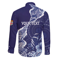 Fiji Queen Victoria School Personalised Family Matching Long Sleeve Bodycon Dress and Hawaiian Shirt Masi Tapa Torn Style LT7 - Polynesian Pride