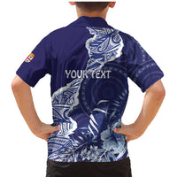 Fiji Queen Victoria School Personalised Family Matching Mermaid Dress and Hawaiian Shirt Masi Tapa Torn Style LT7 - Polynesian Pride