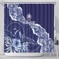 Fiji Queen Victoria School Personalised Shower Curtain Masi Tapa Torn Style