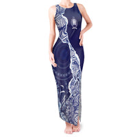 Fiji Queen Victoria School Personalised Tank Maxi Dress Masi Tapa Torn Style