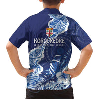 Fiji Lelean Memorial School Personalised Family Matching Long Sleeve Bodycon Dress and Hawaiian Shirt Korodredre Davuilevu Masi Mix Style LT7 - Polynesian Pride