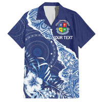Fiji Lelean Memorial School Personalised Family Matching Puletasi and Hawaiian Shirt Korodredre Davuilevu Masi Mix Style LT7 Dad's Shirt - Short Sleeve Blue - Polynesian Pride
