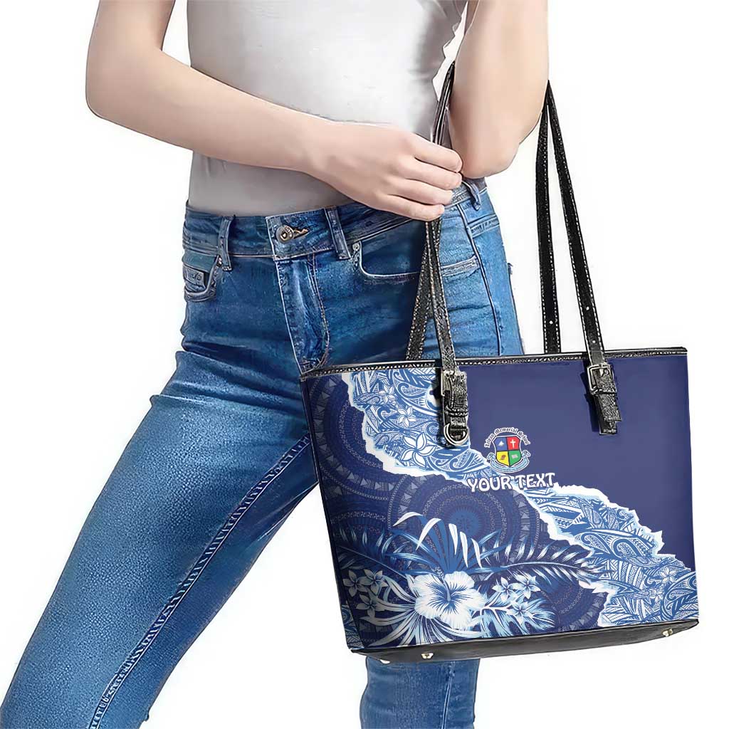 Fiji Lelean Memorial School Personalised Leather Tote Bag Korodredre Davuilevu Masi Mix Style