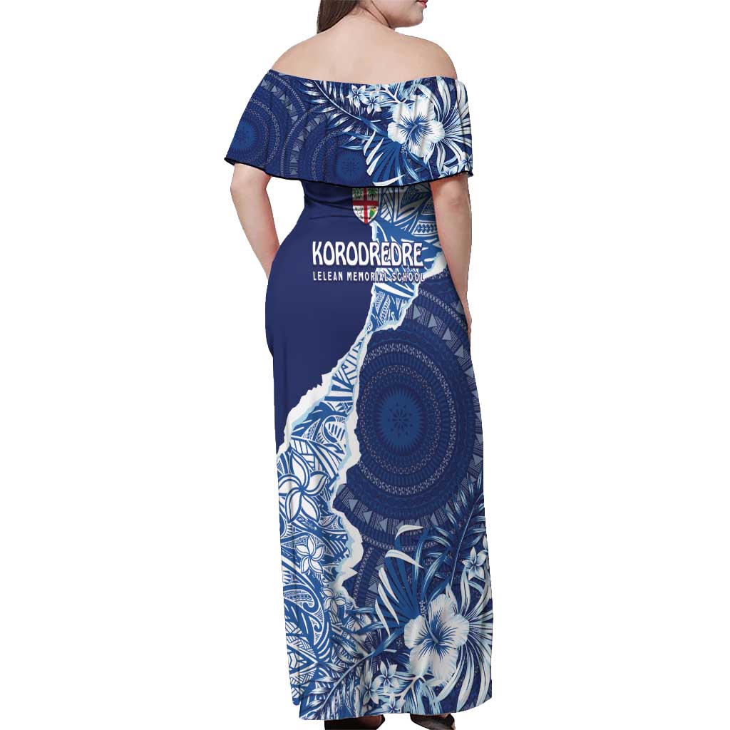 Fiji Lelean Memorial School Personalised Off Shoulder Maxi Dress Korodredre Davuilevu Masi Mix Style