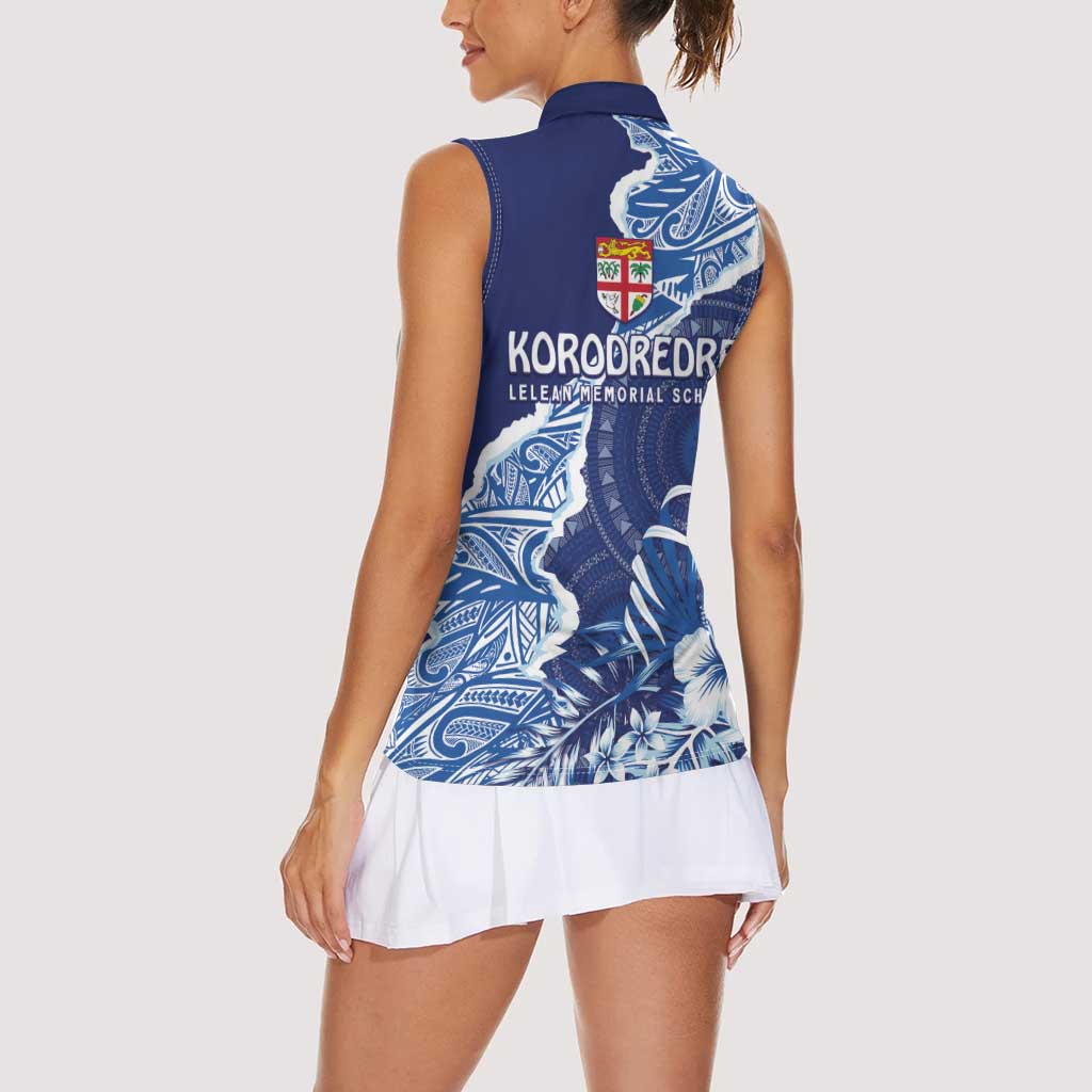 Fiji Lelean Memorial School Personalised Women Sleeveless Polo Shirt Korodredre Davuilevu Masi Mix Style