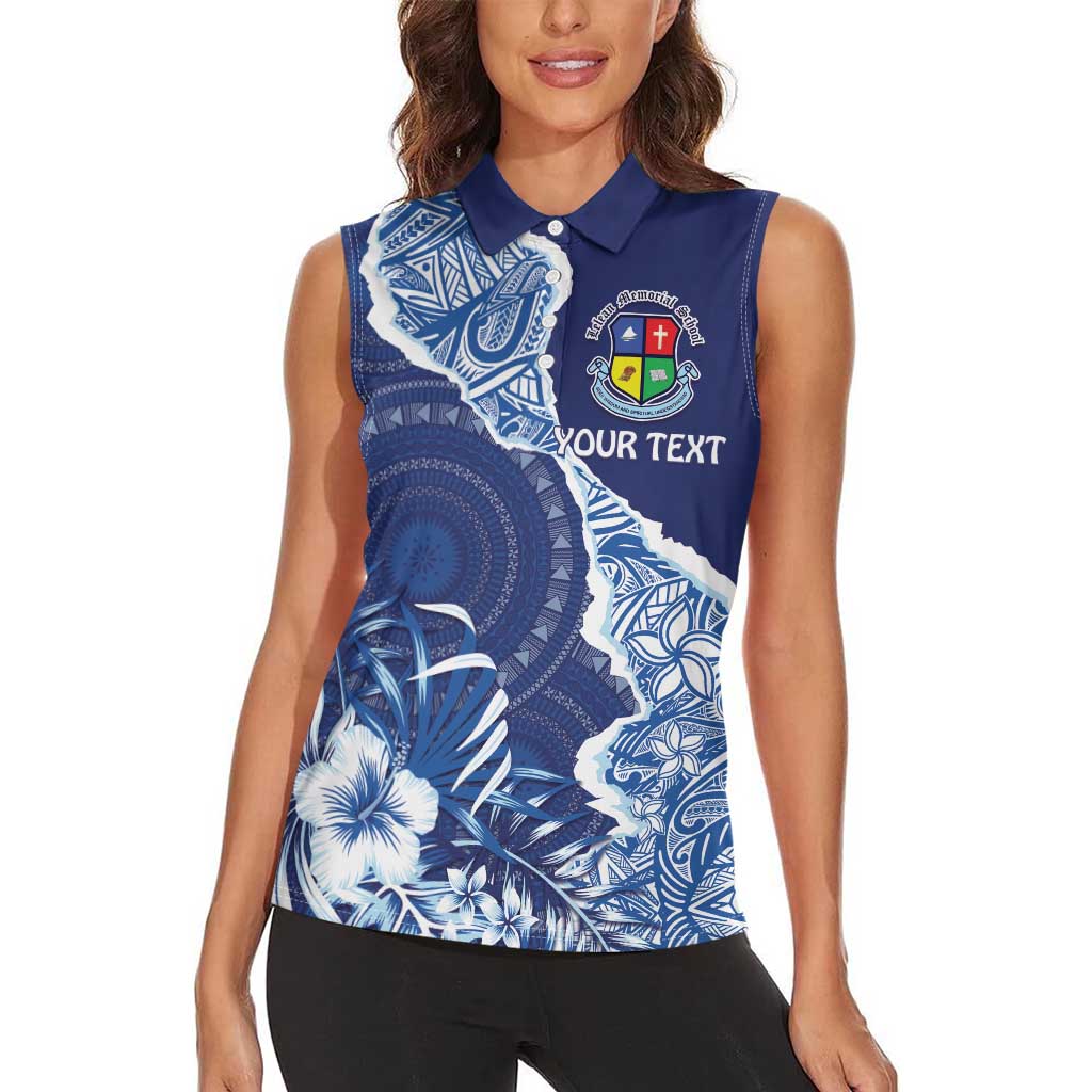 Fiji Lelean Memorial School Personalised Women Sleeveless Polo Shirt Korodredre Davuilevu Masi Mix Style