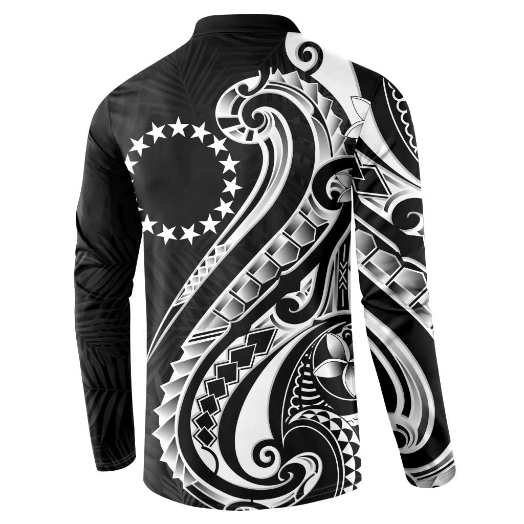 Kia Orana Cook Islands Button Sweatshirt Kerekere Plumeria Tropical Waves - Polynesian Pride