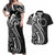 Kia Orana Cook Islands Couples Matching Off Shoulder Maxi Dress and Hawaiian Shirt Kerekere Plumeria Tropical Waves - Polynesian Pride