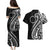 Kia Orana Cook Islands Couples Matching Puletasi and Hawaiian Shirt Kerekere Plumeria Tropical Waves - Polynesian Pride