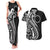 Kia Orana Cook Islands Couples Matching Tank Maxi Dress and Hawaiian Shirt Kerekere Plumeria Tropical Waves - Polynesian Pride