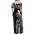 Kia Orana Cook Islands Family Matching Off Shoulder Maxi Dress and Hawaiian Shirt Kerekere Plumeria Tropical Waves - Polynesian Pride